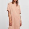 Women's dress with a slit in amber color