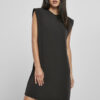 Women's dress with padded shoulders black
