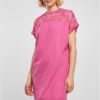 Women's dress with pink lace