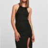 Women's dress with ribbed neck warmer black