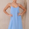 Women's dress with straps - sky blue