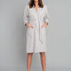 Women's dressing gown Karla with 3/4 sleeves - light melange
