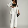 Women's elegant set jacket + trousers - white