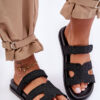 Women's fabric zip sandals black Jose
