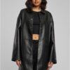 Women's faux leather coat in black