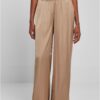 Women's fine satin trousers with wide legs