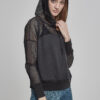 Women's fishnet hoodie black