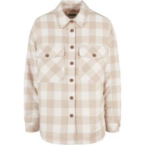 Women's flannel padded overshirt whitesand/lighttaupe Women's flannel padded overshirt whitesand/lighttaupe