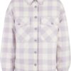 Women's flannel padded overshirt whitesand/softlilac