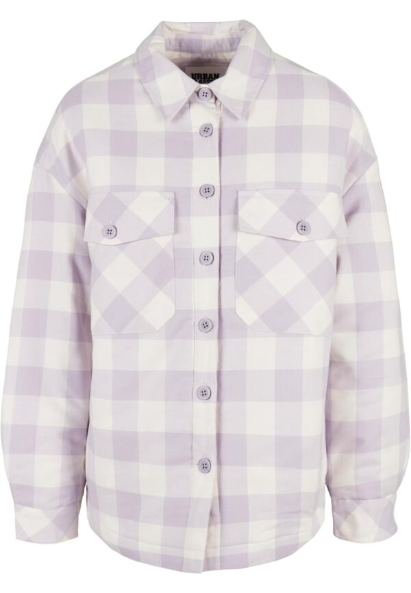 Women's flannel padded overshirt whitesand/softlilac