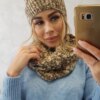 Women's fleece set Lucyna K317 khaki+ecru