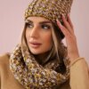 Women's fleece set Merry K202 brown + mustard