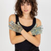 Women's gloves with animal print - multicolor