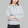 Women's grey hooded