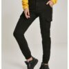 Women's high-waisted cargo pants black
