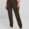 Women's high-waisted cargo pants brown