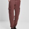 Women's high-waisted cargo pants cherry