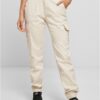 Women's high-waisted cargo pants whitesand