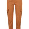 Women's high-waisted cargo tracksuit pants made of caramel