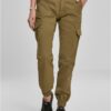 Women's high-waisted cargo trousers summer olive