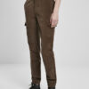 Women's high-waisted corduroy trousers - dark olive