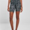 Women's high-waisted cycling shorts with tie - black/white