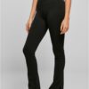 Women's high-waisted leggings with side slit black