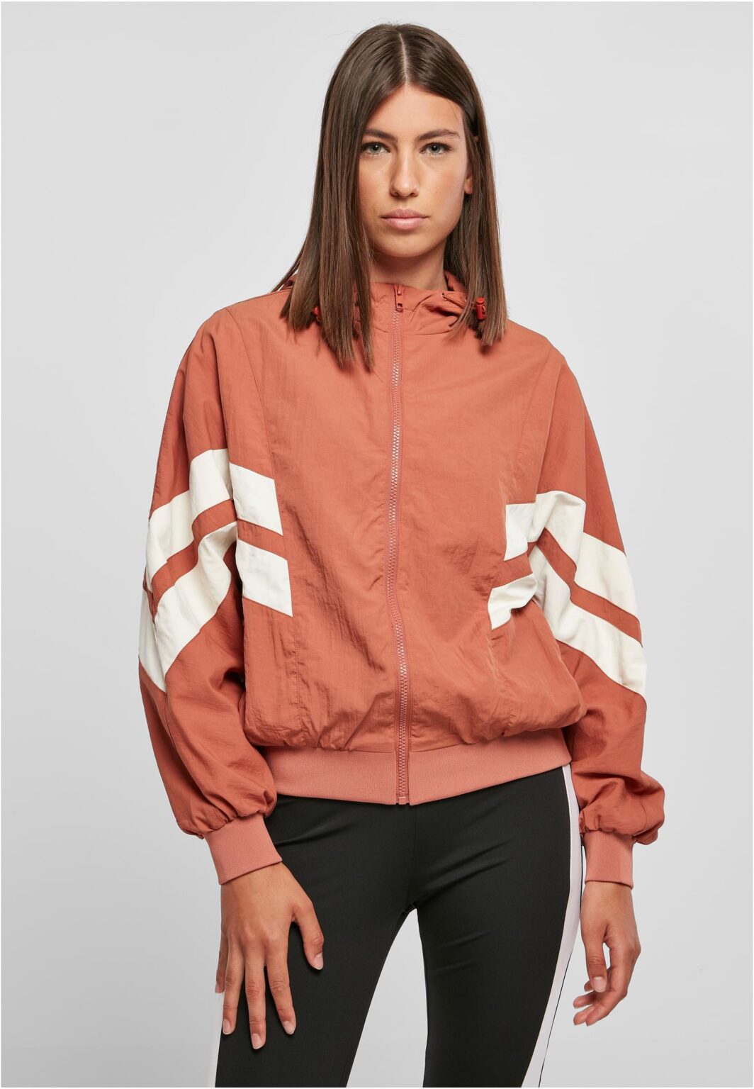 Women's jacket Crinkle Batwing terracotta/white sand