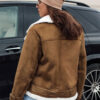 Women's jacket LEVERINO suede with fur in camel Dstreet color