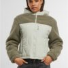 Women's jacket Sherpa Crinkle Nylon Mix light green/stone green