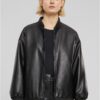 Women's jacket made of artificial leather black
