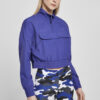 Women's jacket with cropped crinkle nylon