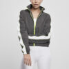 Women's jacket with short stripes darkshadow/electriclime