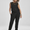 Women's jumpsuit with a black lace block