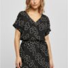 Women's jumpsuit with short viscose strap in black