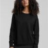 Women's knitted sweater with a round neckline black