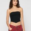 Women's knot bandeau top 2 pcs white+black