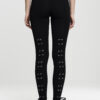 Women's lace-up leggings - black