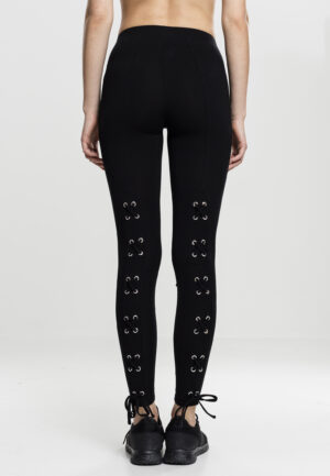 Women's lace-up leggings - black