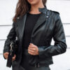 Women's leather jacket ramoneska RAVENIX black Dstreet