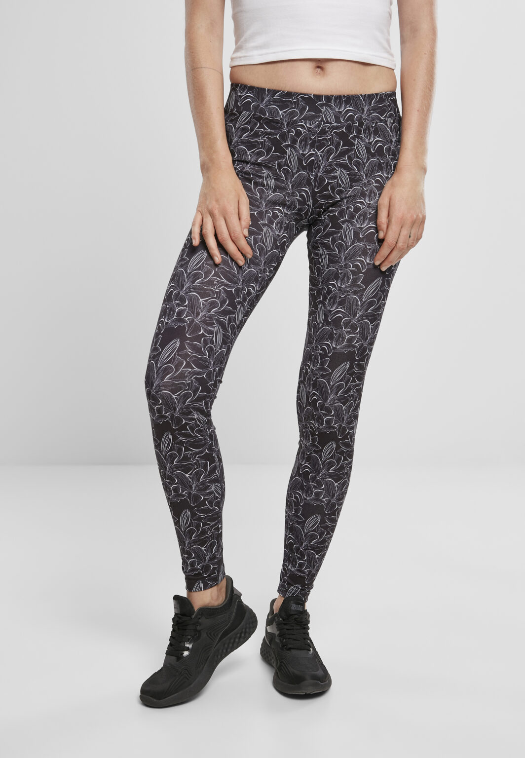 Women's leggings AOP hibiscus black
