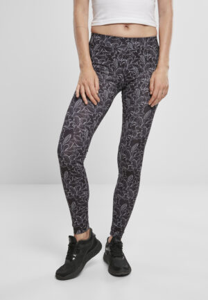Women's leggings AOP hibiscus black