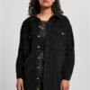 Women's long corduroy shirt black