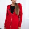 Women's long hoodie Kesi - red