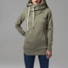 Women's long olive logo with hood