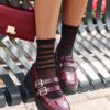 Women's low shoes with straps lacquered burgundy terione