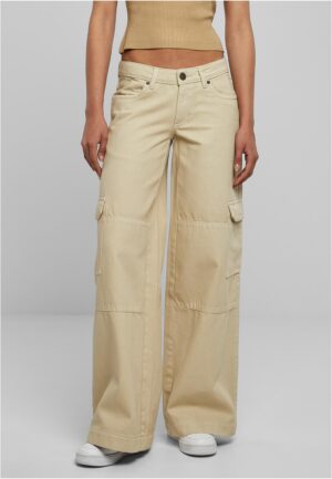 Women's low-waisted cargo denim offwhite raw