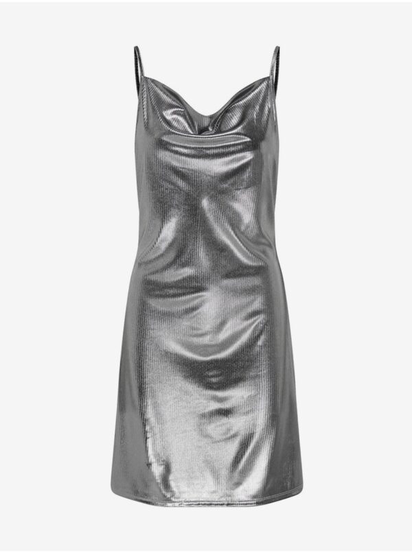 Women's metallic dress in silver color ONLY Melia - Women's