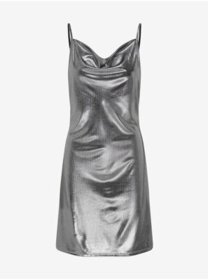 Women's metallic dress in silver color ONLY Melia - Women's