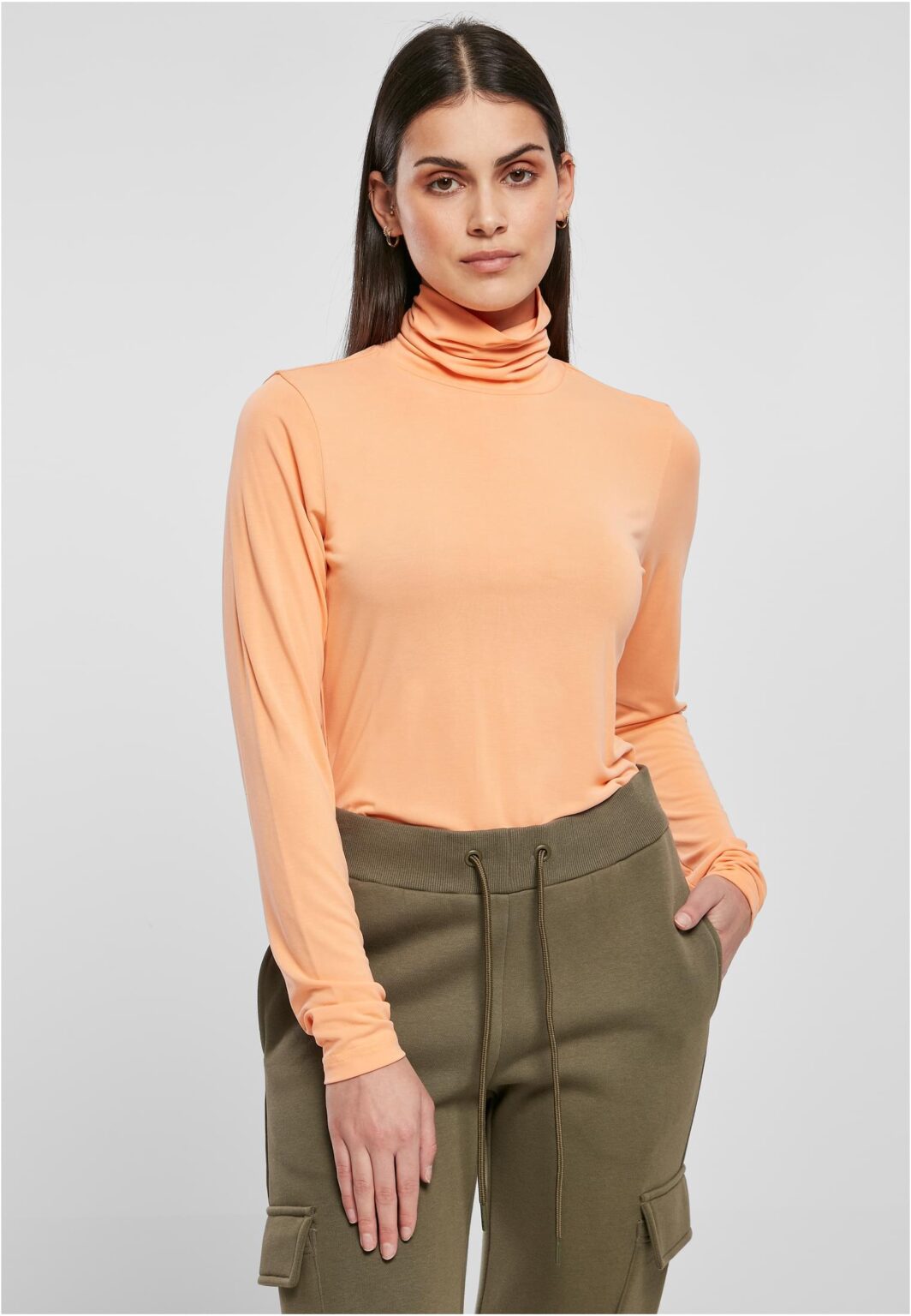 Women's modal turtleneck UC - papaya